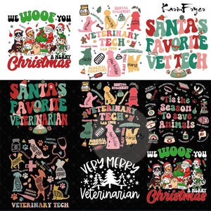 Paquete de 9+ imágenes PNG digitales de Navidad para equipo veterinario, PNG de Navidad para técnicos veterinarios, equipo veterinario, PNG de equipo de técnicos veterinarios, Navidad para veterinarios, regalos para asistentes veterinarios