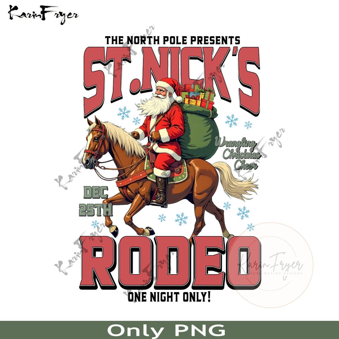Cowboy Santa Western Christmas PNG, Retro Vintage Rodeo Design, Trendy ...