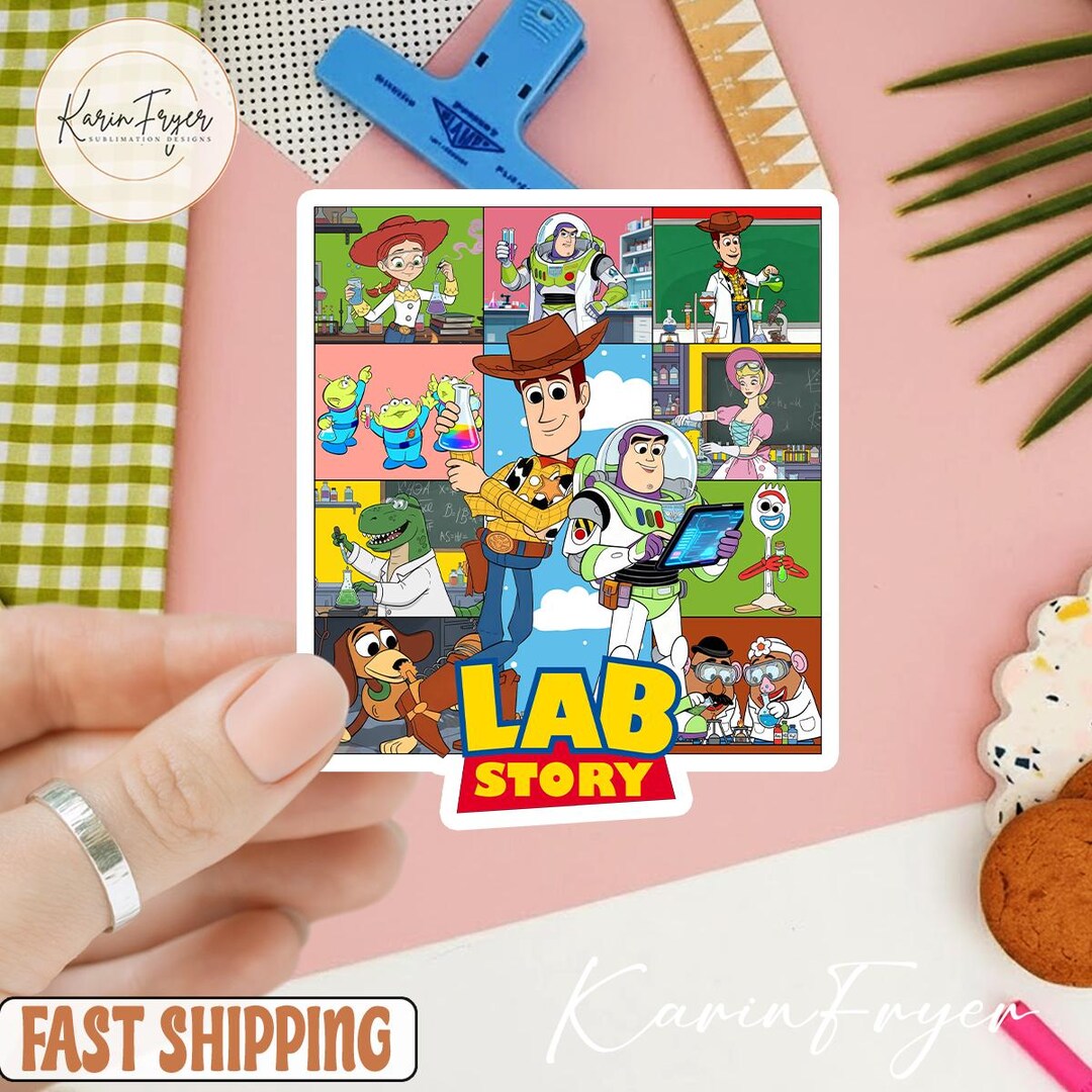 Fictional Lab Label Lab Story Toy Story Lab Week Sticker, Funny Lab Tech Toy Parody Sticker ...