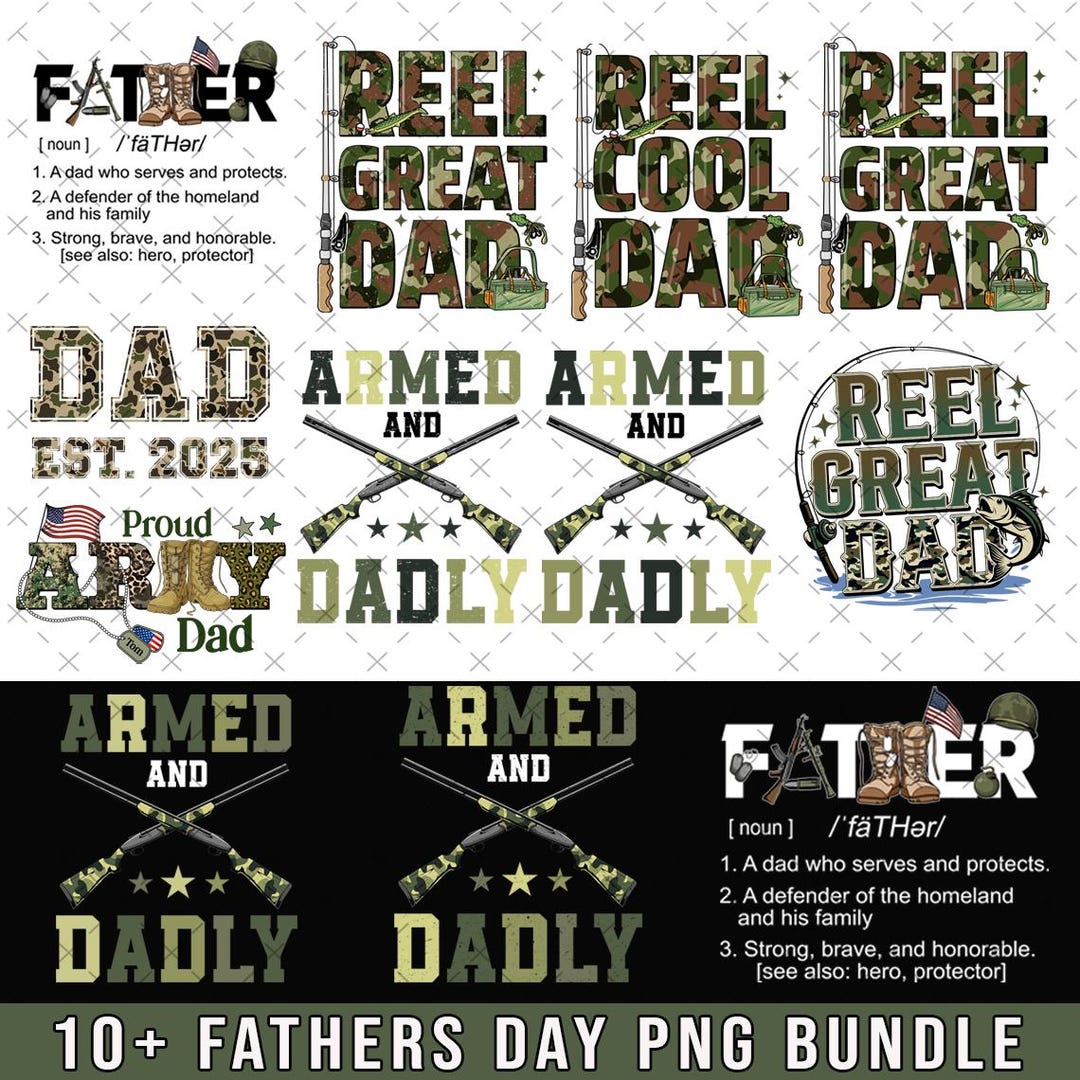 10+ Camo Fathers Day Bundle Png, Hunter Dad Est. 2025 Png,father Png ...