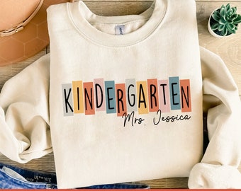 Custom Kindergarten Teacher Png,Retro Kindergarten Dream Team Shirt Png,Personalized Kindergarten Teacher Gift,Back to School Png Teach Png