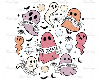 Dentist Halloween Png, Trick Or Teeth Png, Dental Halloween Tshirt Png, Halloween Graphic For Dentist Dental Assistant Hygienist Sublimation