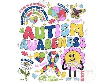 Autism Awareness It's Ok To be Different Png, Autism Mom Png,Neurodiversity Png, SPED Teacher Png, Autism Png,Autism Awareness Png