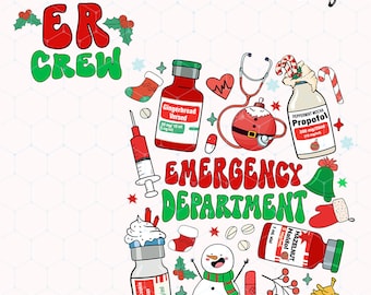Nurse Christmas Png, Emergency Department Png, ER Crew Png, Christmas Png, ER Nurse Png, Emergency Nurse, Er Tech Emergency Room, Xmas Png