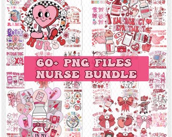 60+Pink Valentine Nurse Png Bundle, Valentine Nurse Coquette Png Cupids Favorite Nurse Png,Nurse Valentines Shirt Design, Valentines Day PNG