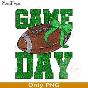 Gameday PNG, Green Team Color Retro Football png, Football Mom png, Football Shirt Png, Glitter Football shirt sublimation, Game Day png