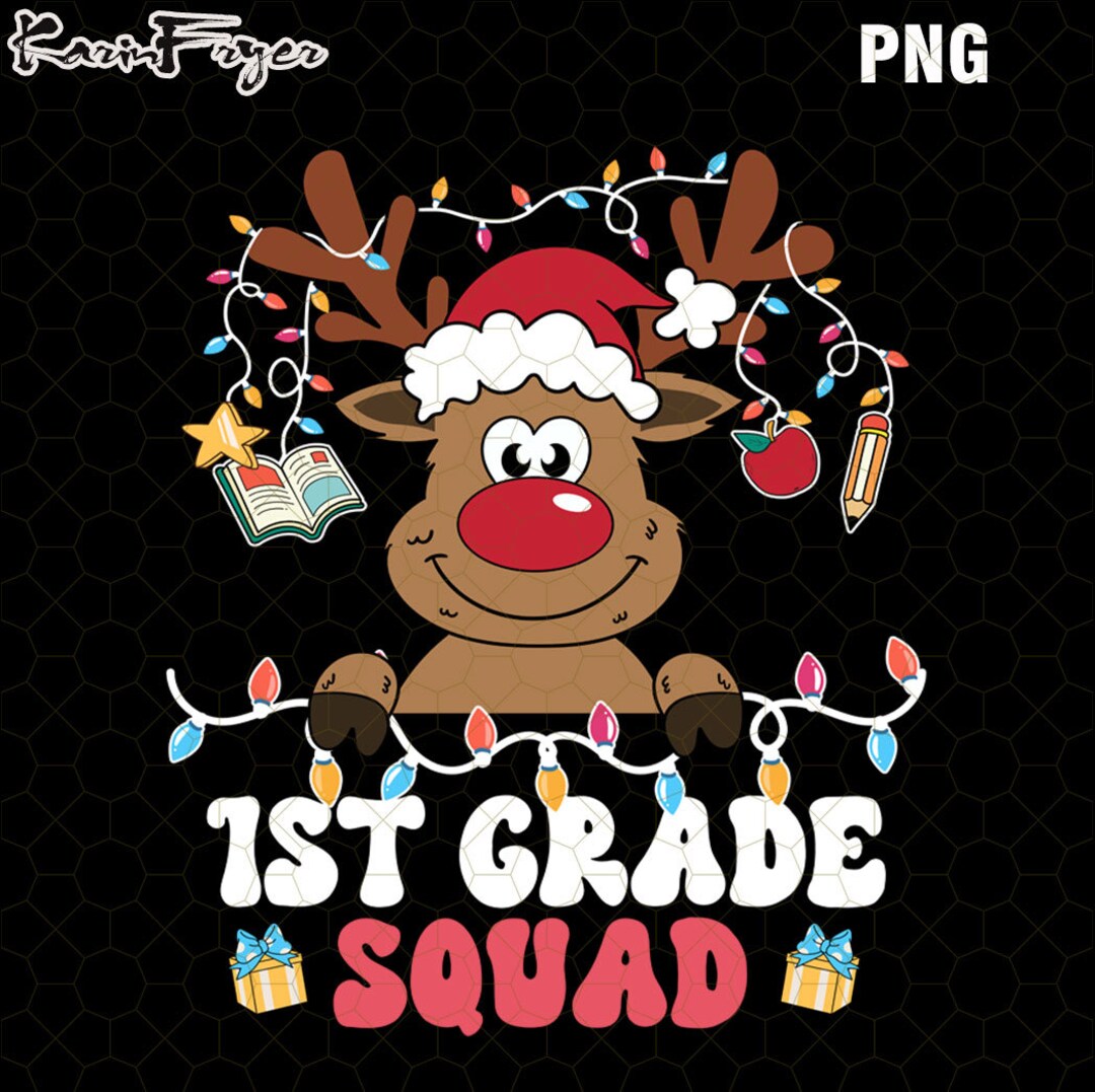 Christmas Teacher Png, 1st Grade Christmas Png, Sublimation Design, Cute Teacher Christmas Png
