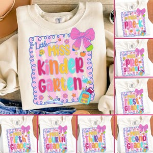 8+ Coquette Back to School PNG Bundle, Bow School Girl png, Cute Grade Level Shirt PNG for Girls, Kindergarten Pre-K 1st 2nd 3rd 5th Grade