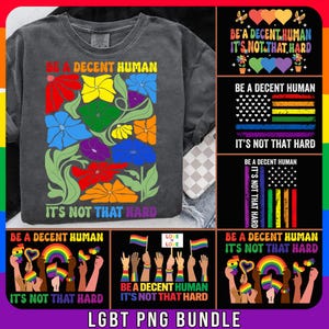 7+ Be A Decent Human It&#39;s Not That Hard Png, Human Rights,LGBT Heart Retro Be A Decent Human It’s Not That Hard T-Shirt Desig PNG, Gay Pride