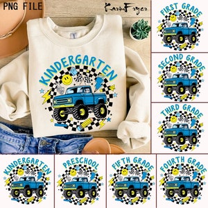 Back to School Png For Boys Bundle, Kindergarten Dude, First Day Of School, Truck For Boy Png, Ready To Crush First/ Second/ Third Grade