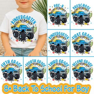 Preppy Back To School Bundle For Boys Bundle PNG, School Boy PNG, Truck For Boy, Pre-K Kindergarten 1st/2nd 3rd Grade Png Sublimation Design
