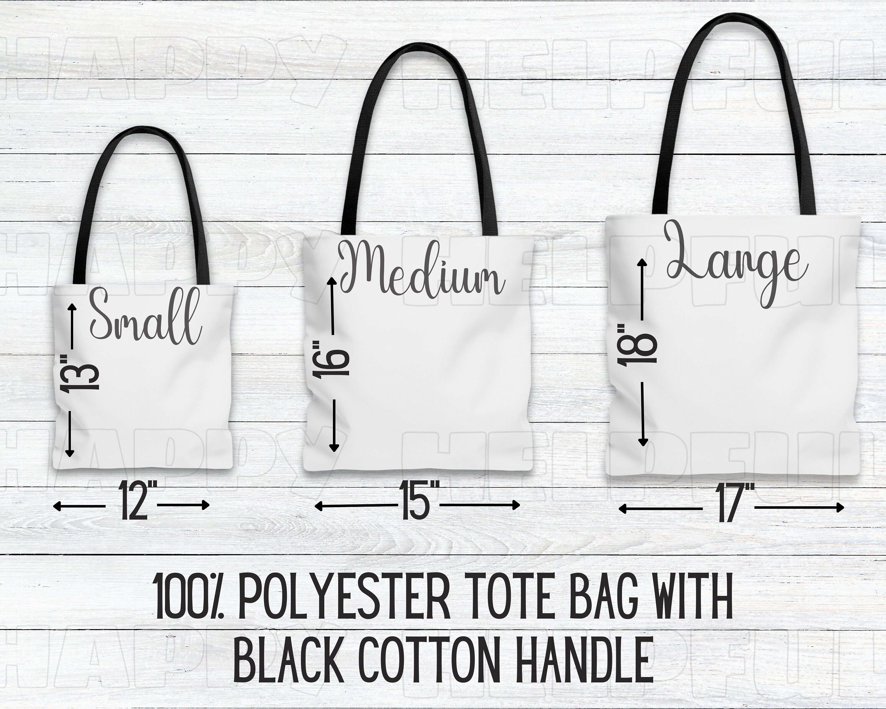 Tote Bag Size Chart AOP Tote Size Chart Sizing Chart for 