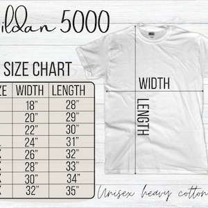 Gildan 5000 Size Chart T Shirt Mockup Gildan Tshirt Sizing G500 Size Chart for Gildan 5000 Sizing Mockup Unisex Heavy CottonT-shirt Simple