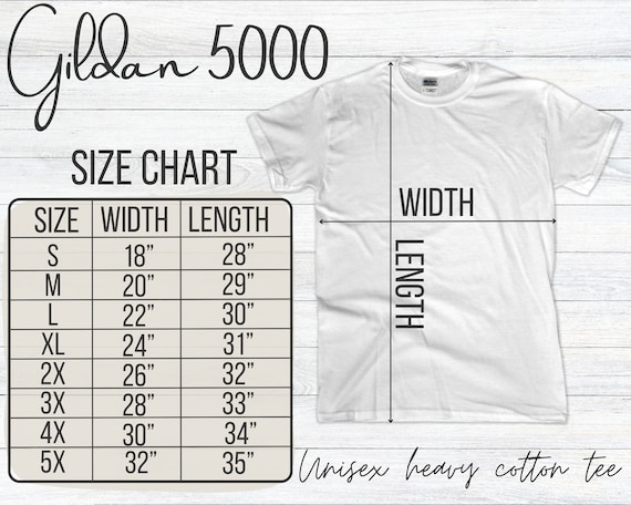 Gildan 5000 Size Chart T Shirt Mockup Gildan Tshirt Sizing G500 Size Chart for Gildan 5000 Sizing Mockup Unisex Heavy CottonT-shirt Simple