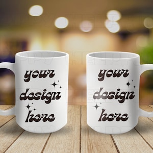 15oz Mug Mockup Double Sided Blank Ceramic Mug 15oz Mug Mockup Printify Coffee Mug Mock Up Mug Mockup POD Ceramic Cup Front and Back Mockup