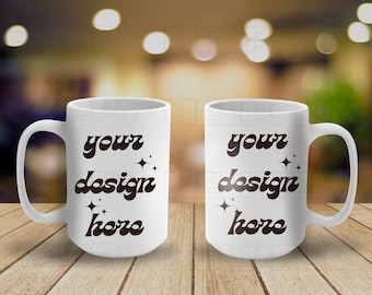 15oz Mug Mockup Double Sided Blank Ceramic Mug 15oz Mug Mockup Printify Coffee Mug Mock Up Mug Mockup POD Ceramic Cup Front and Back Mockup