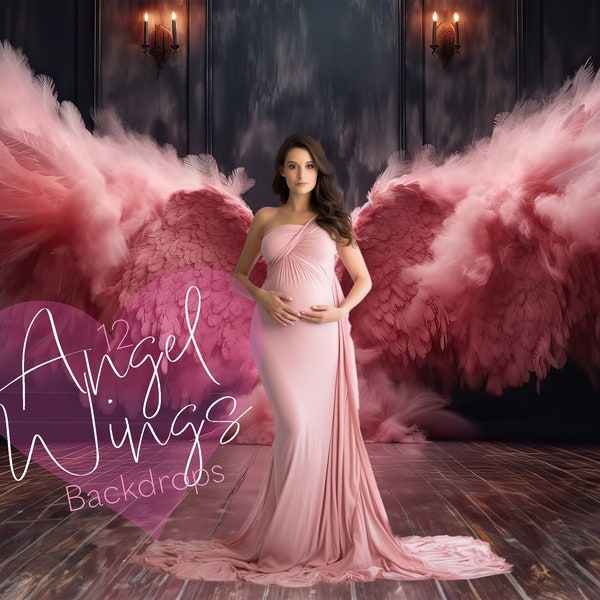 Angel wings digital backdrop angel wings overlay maternity backdrop beautiful angel wings overlay pink angel wings for maternity photographs