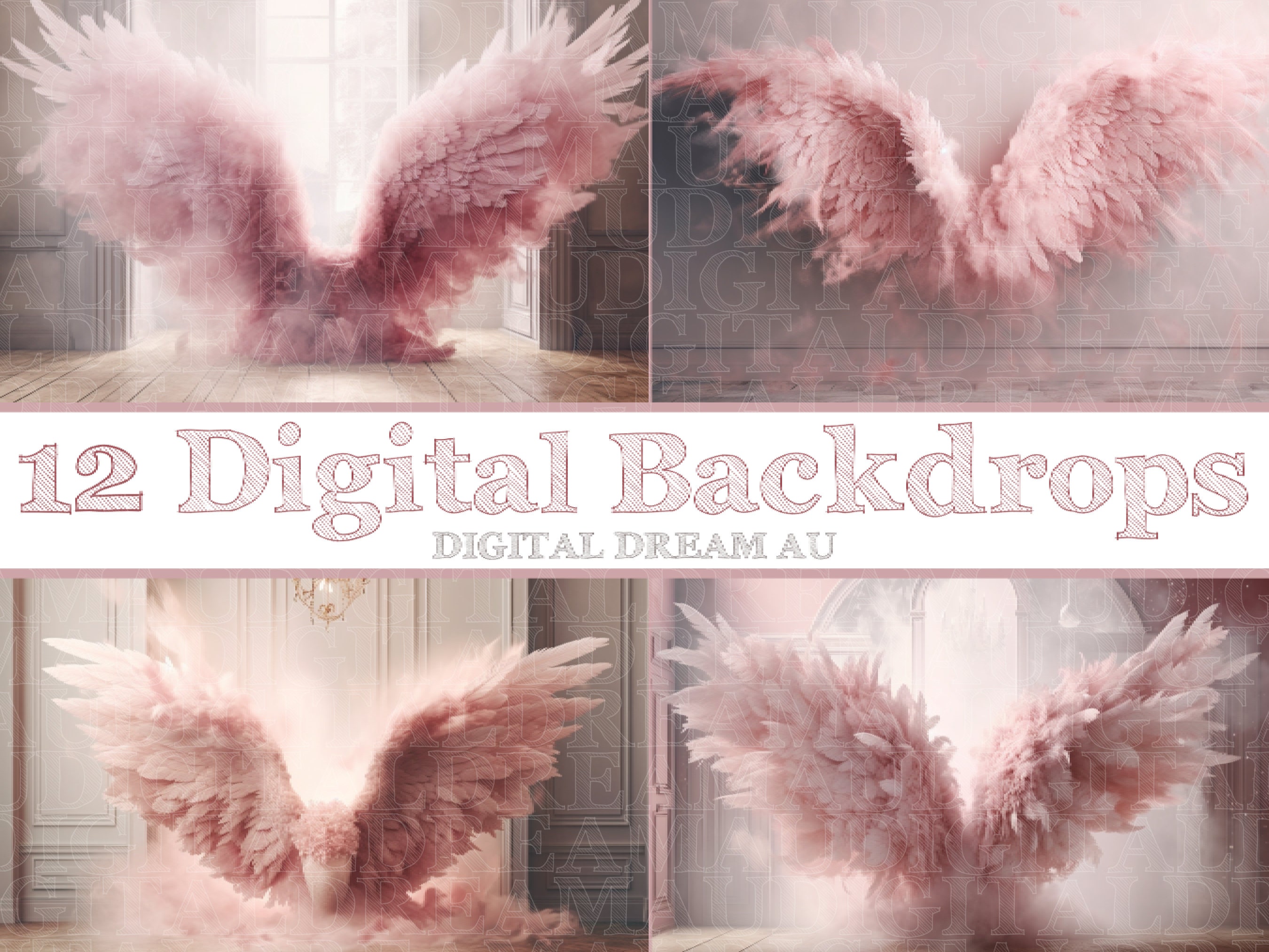 Angel Wings Digital Backdrop Angel Wings Overlay Maternity Backdrop ...