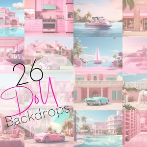 Barbie digital backdrop overlay for girls barbie movie prop barbie dreamhouse backdrop barbie world digital backdrop for girls