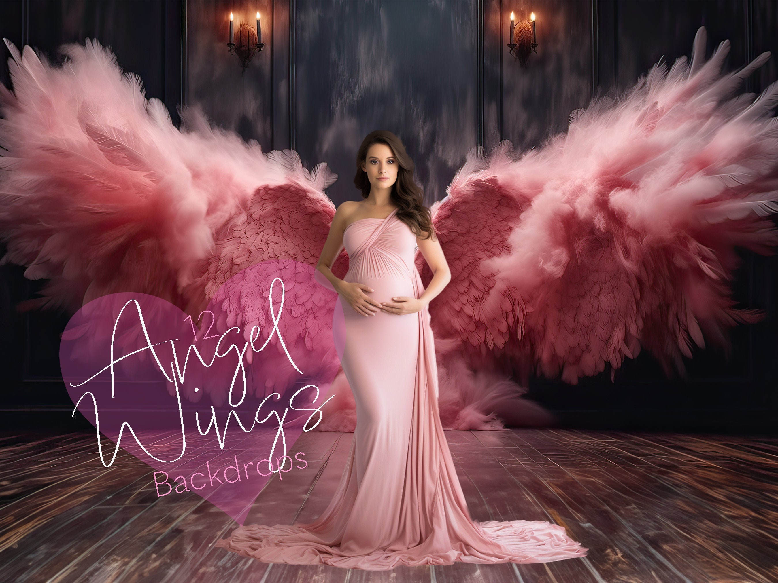 Angel Wings Digital Backdrop Angel Wings Overlay Maternity Backdrop ...