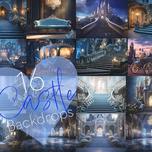 fairytale castle backdrop for girls photoshop overlay castle digital background princess castle backdrop bundle zoom background for kids