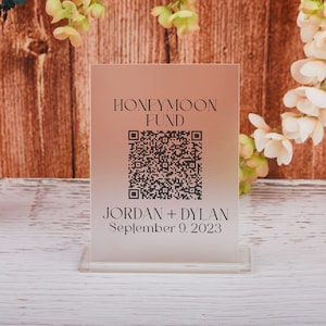 Números de mesa para bodas, decoración minimalista moderna para bodas, letrero con código QR para menú, decoración personalizada para recepción de boda con acabado esmerilado.
