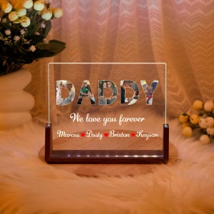Custom Night Light, Personalized Photo Night Light, Bedroom Acrylic Night Light, Best Dad Ever, Happy Fathers Day Gift, Bedroom Night Light