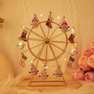 Gepersonaliseerde sneeuwpop reuzenrad/nachtlampje familienaam/kerstsneeuwpop nachtlampje/kerstcadeau/decoratie kerstfeest/familiecadeau
