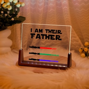 Custom Name Light,I Am Their Father Sign,Fathers Day Gift,Personalized Name Plaques,I Am Their Grandfather,Unique Gifts for Dad,Gift for Dad