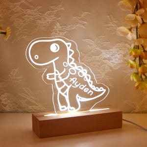 Kids Personalized Acrylic Night Light Dinosaur for Kids,Personalized With Your Name,Perfect Birthday Gift for Girls or Boys,Bedroom Decor