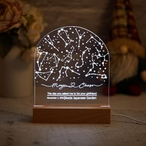 Personalized Constellation Star Map Lamp, Gift Star Map on Night Light, Gift for Boyfriend / Girlfriend,Mother's day gift