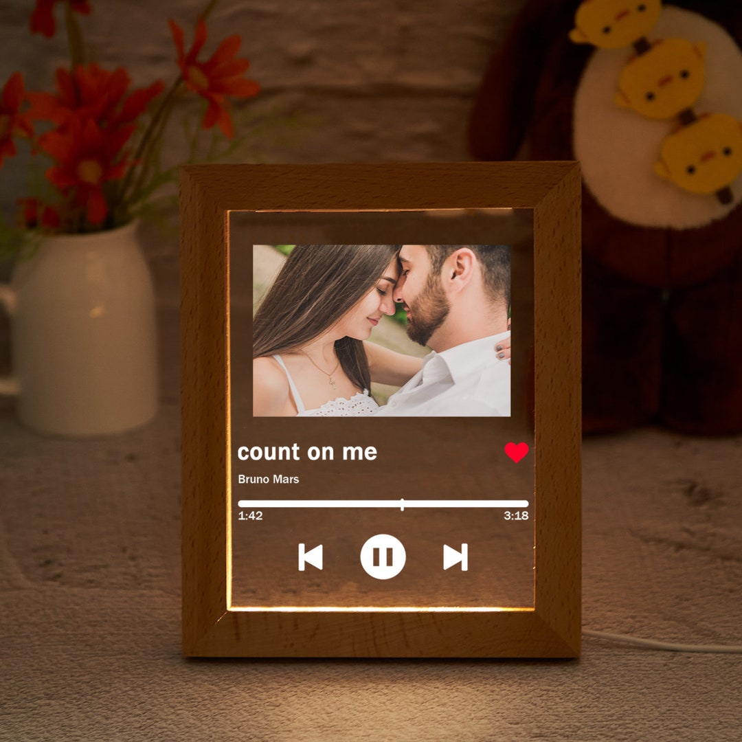 Personalized LED Light Photo Frame Night Light Custom Etsy