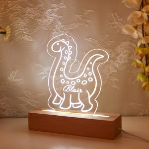 Personalised Dinosaur LED night light,Custom Name Night Light,Children&#39;s Lights,Kids Bedrooms,Birthday Gifts,Gifts For Kids