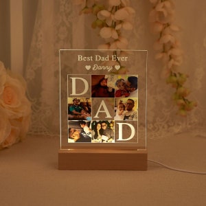 Custom Night Light, Personalized Photo Night Light, Bedroom Acrylic Night Light, Best Dad Ever, Happy Fathers Day Gift, Bedroom Night Light