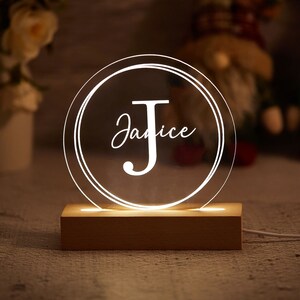 Luz de noche con nombre y letra personalizada, luz de noche para niños, regalo del día de la madre, regalo para mamá, regalos para ella, lámpara de noche personalizada