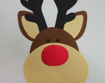 Large reindeer craft template for children - winter crafts - children's crafts - window decoration - DIY