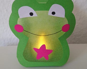 Frosch Tischlaterne  Laterne PDF Bastelvorlage - Laterne basteln - Vorlage Kinderlaterne