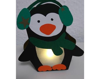 Pinguin Tischlaterne Laterne PDF Bastelvorlage - Laterne basteln - Tischlaterne Vorlage Kinderlaterne