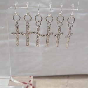 Cross dangle earrings, cross drop earrings, Gift for her, Jewelry, Birthday gift, gift for mom, gift for girlfriend, earrings, cross charm,
