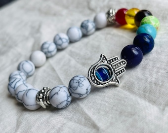 Pulsera de cristal curativo, pulsera de cuentas de cristal natural, hecha a mano para hombres y mujeres, pulsera elástica
