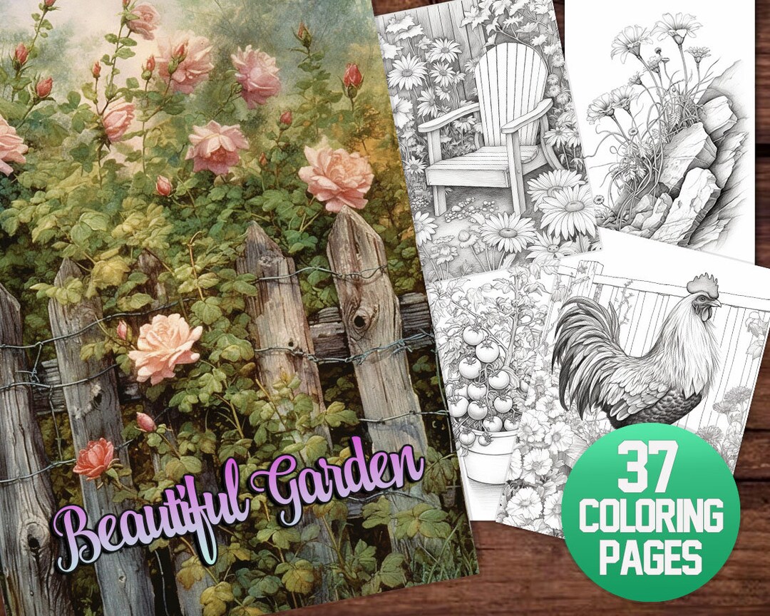 Beautiful Garden 37 Coloring Pages Instant Download - Etsy