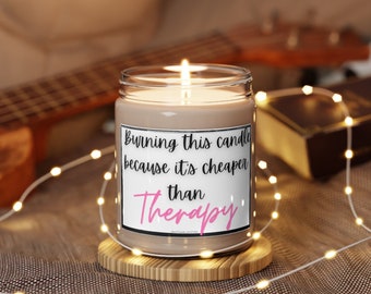 Cheaper Than Therapy Candle, Funny Scented Soy Candle, Funny Candle Gift