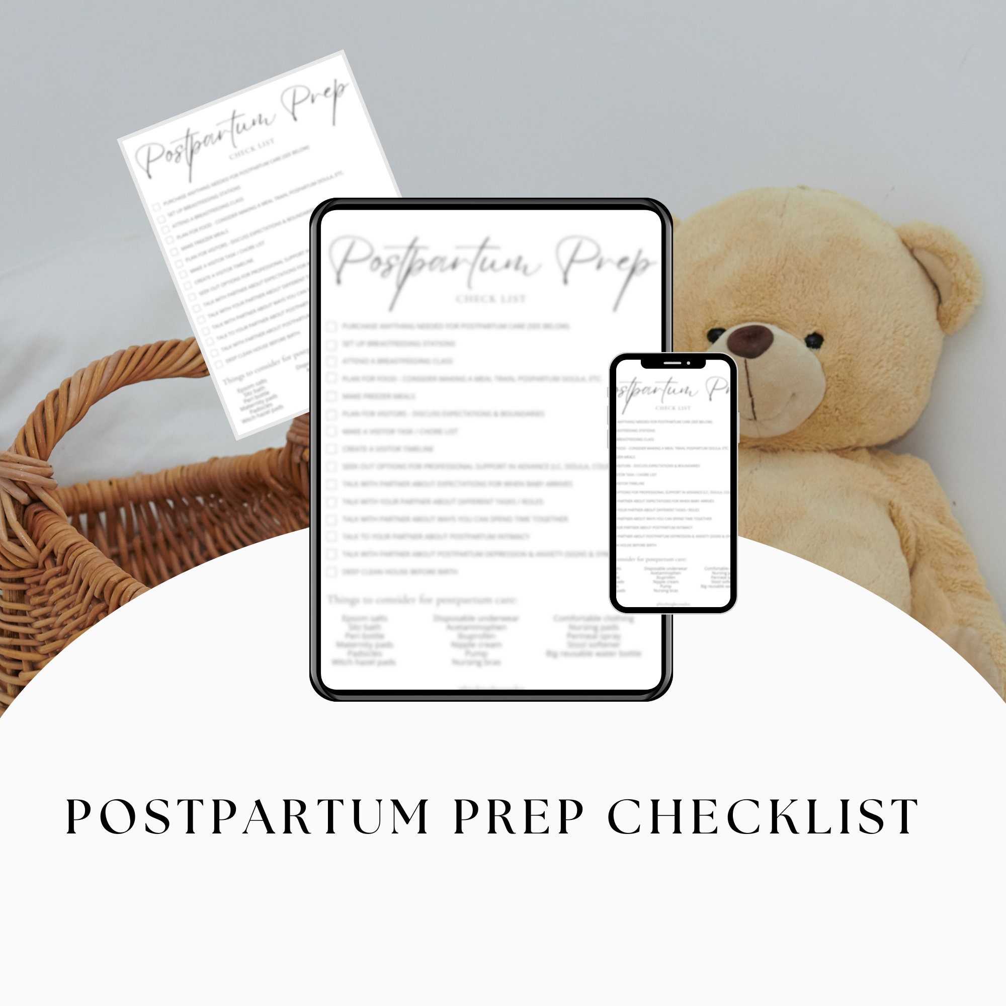 Postpartum Preparation Checklist - Perfect Gift for Pregnant Expecting ...