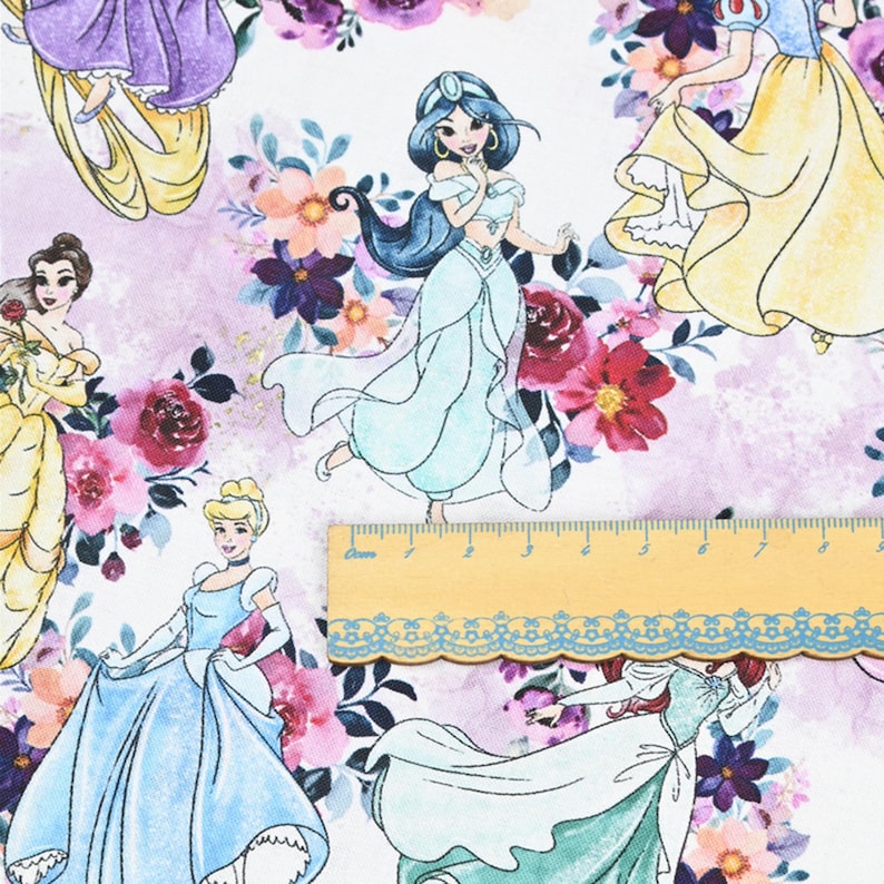 Princess Material Disney Princess Fabric 100% Cotton Fabric by the Half Yard - Etsy