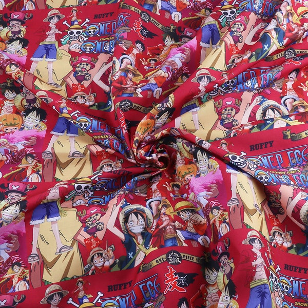 Japanese Anime Fabric Polyester Cotton Fabric Anime Fabric By the Half Yard