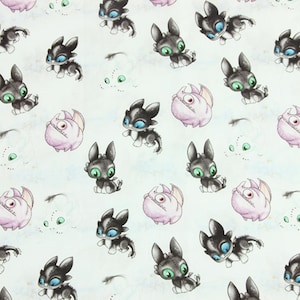 How to Train Your Dragon Fabric 100% Cotton Fabric By the Half Yard
