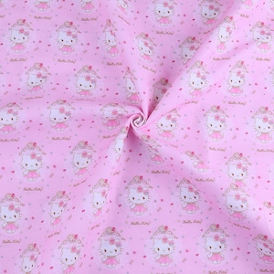 Hello Kitty Fabric Polyester Cotton Fabric Anime Fabric By the Half Yard