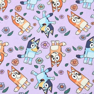 BLUEY Fabric Blue dog Fabric 100% Cotton Fabric Anime Fabric By the Half Yard
