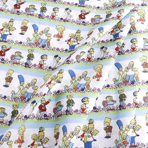The Simpsons Fabric Polyester Cotton Fabric Anime Fabric Sold by 1/2 Yard & Cut Continuously