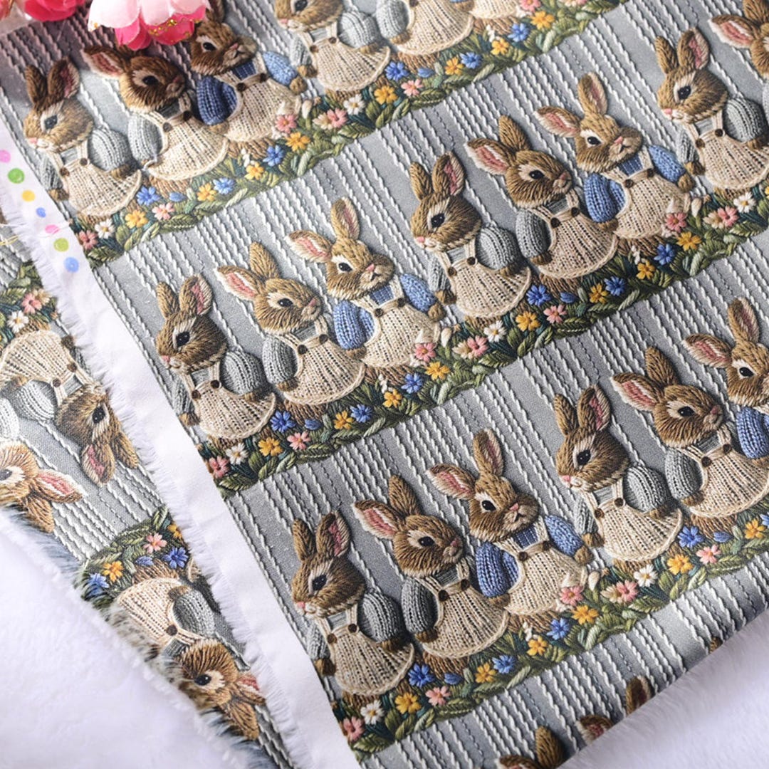 Bunny Rabbits Fabric, by the Half Yard, 100% Cotton - Etsy